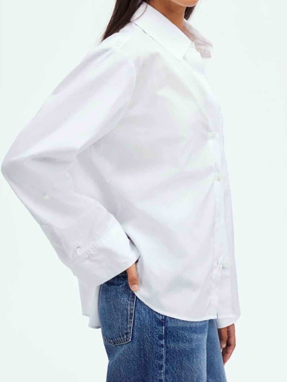 Madewell White Collared Button-Down Shirt Size S